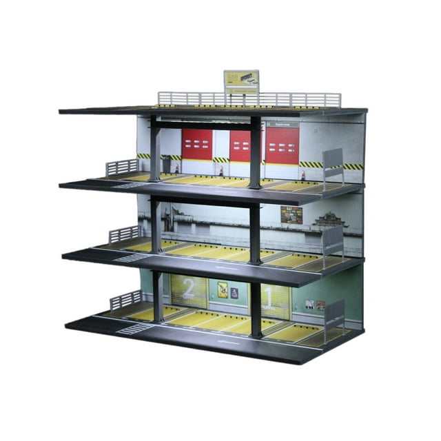 MERIGLARE 1/64 Model Car Display Case Garage Diorama Easy Assembly Toy Car Display Box Style E