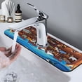thumbnail image 7 of Logiee Animals On Noah's Ark2 Print Kitchen Sink Splash Guard Faucet Mat for Splash Guard Behind Faucet Drip Catcher for Kitchen,Bathroom,Sink Mat,Dish Drying Mat,Bathroom-15" X 5.5", 7 of 7