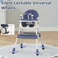 thumbnail image 6 of YYW 4-In-1 Foldable Baby High Chair,Portable Highchair with 2-Layer Dining Plate & Toy Rack,Blue, 6 of 10