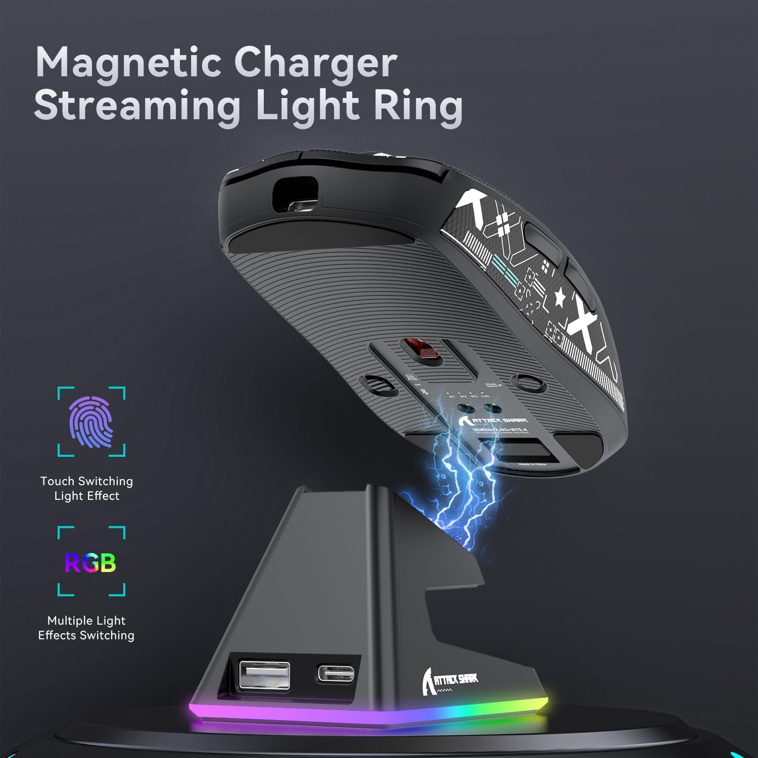ATTACK SHARK X6 Optical USB Wireless Gaming Mouse, Black Pro