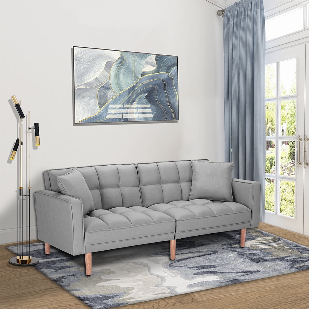 SEVENTH Convertible Sofa Bed with Armrest, Modern Fabric ...