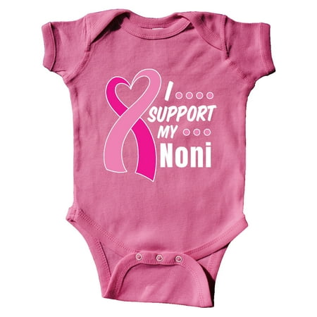 

Inktastic Breast Cancer Awareness I Support My Noni with Pink Ribbon Gift Baby Boy or Baby Girl Bodysuit