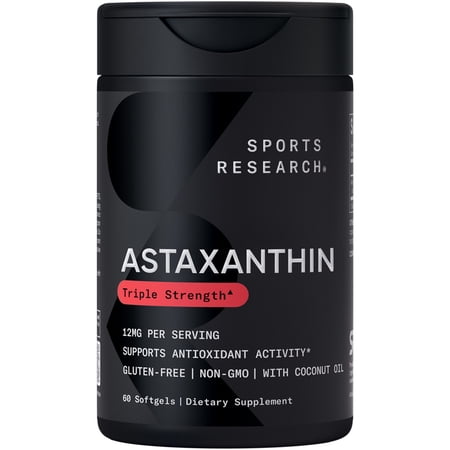Sports Research Astaxanthin, Triple Strength, 12 mg, 60 Softgels