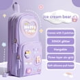 thumbnail image 2 of CoreLiving Small Pencil Pouch Canvas Zipper Pouch Cute Mini Backpack Purse for Teen Girls Things Makeup Brush Holder Gadget Travel Bag Organizer Compact, Purple, 2 of 7
