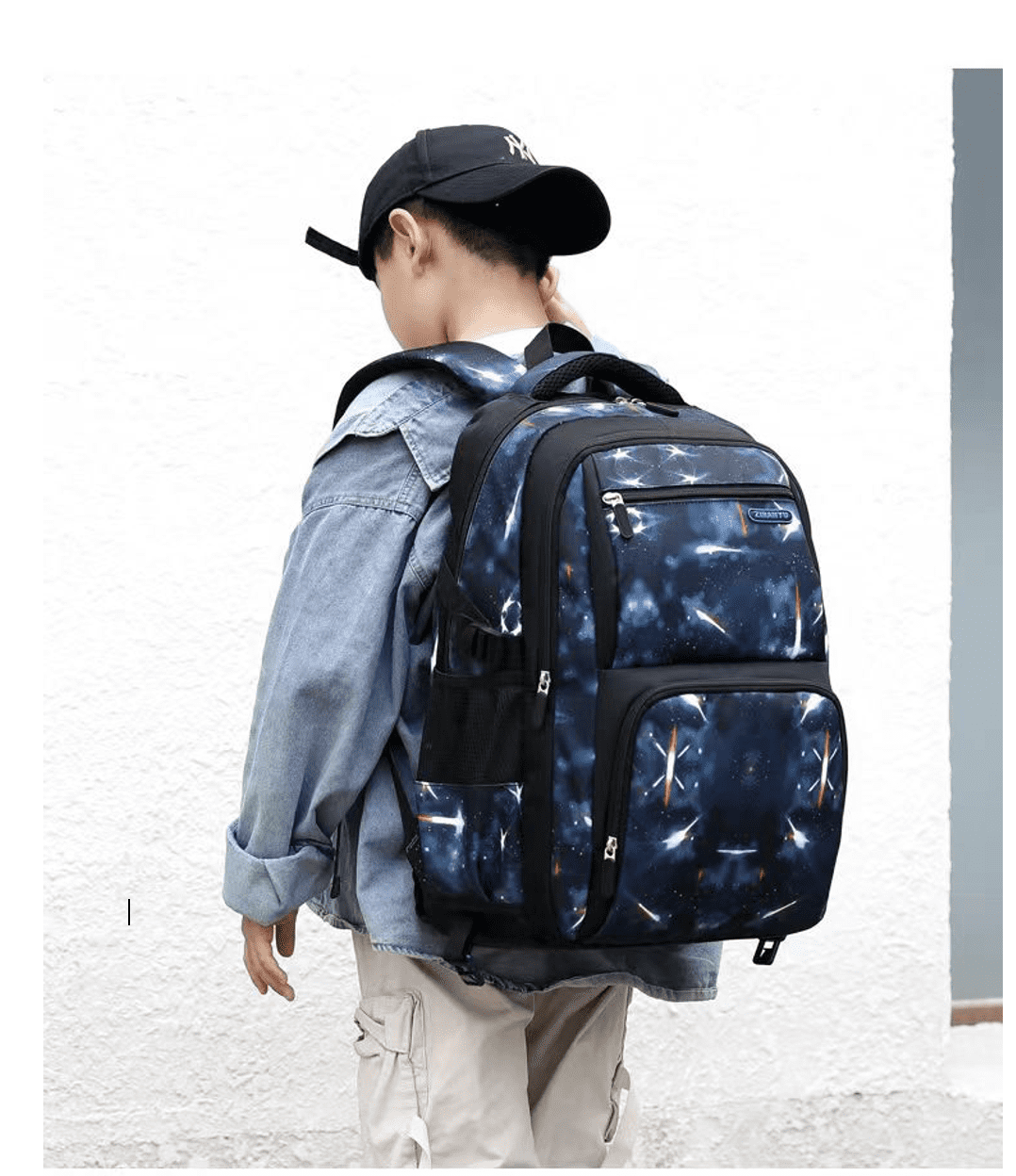 Wadan 6-Wheels Rolling Stylish School Bag Set 18-inch Shoulder Backpack with Lunch Bag & Pen Pouch - All in One-for Boys/Girls