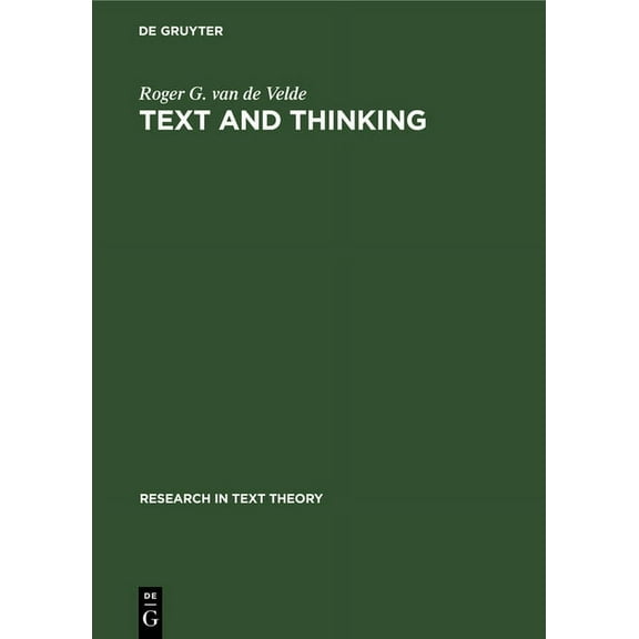 Research in Text Theory: Text and Thinking (Hardcover)