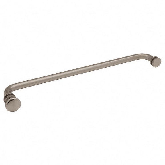 CRL TBCT18BN Brushed Nickel 18" Towel Bar with Traditional Knob