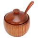 thumbnail image 5 of Nvzi Tarro de azúcar, tarro de especias, tarro de madera estilo retro para cocina con tapa y cuchara, tarro de especias de madera maciza, tarro de especias, 1 juego, 5 of 5