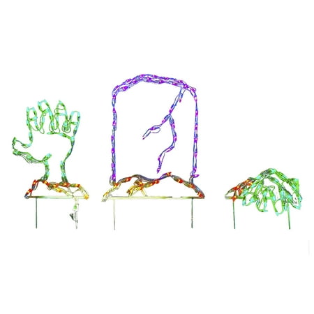Halloween LED Wire Framed Tombstone and Hand