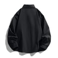 thumbnail image 5 of LODIENY Mens Big and Tall (M-5XL) Jacket Classic Fit Collared Outdoor Windbreaker Relaxed Fit Snap Button Coat with Zipper Pockets Black XXL, 5 of 5