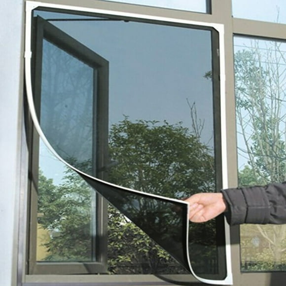 Dvkptbk Magnetic Screen Door Fits Door Size 39 x 82, Screen Size 41" x 83" Strengthened Fiberglass Mesh withsFull Frame Hook & Loop for Sliding Door Black