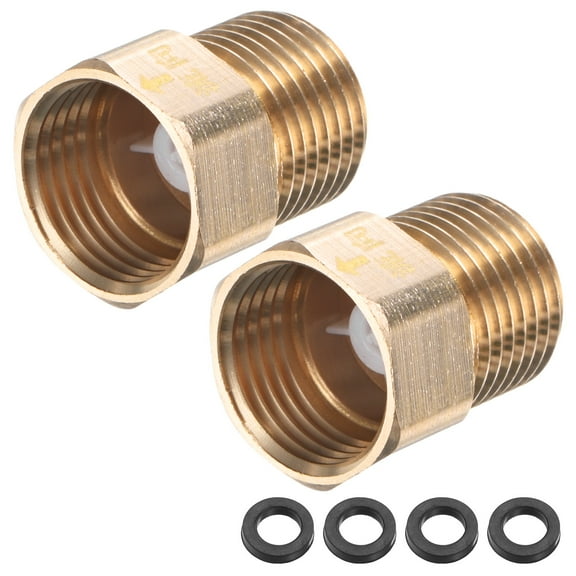 Uxcell 2-Pack Brass Check Valve, 1/2" Male to 1/2" Female Thread One Way Non-Return Backflow Preventer Valve [Gold]