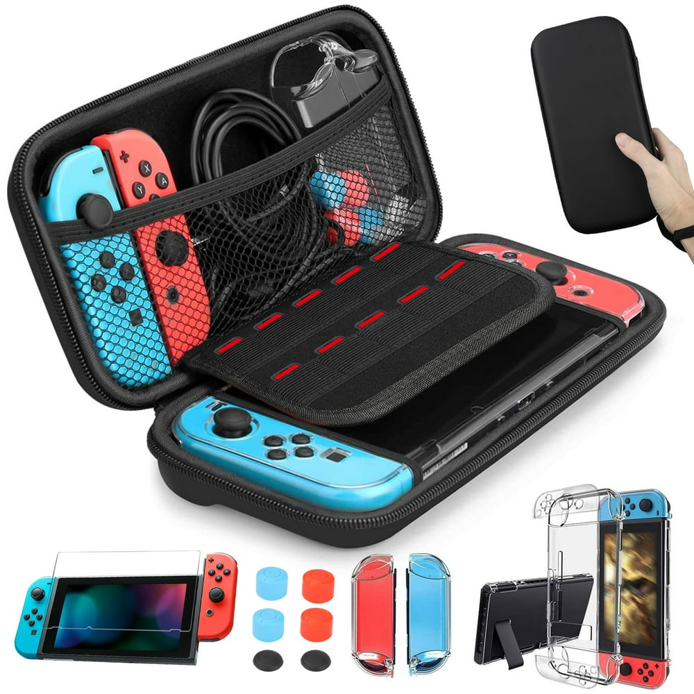 Travel Carrying Case Bag for Nintendo Switch Console, TSV 14in1 Switch Accessories Bundle
