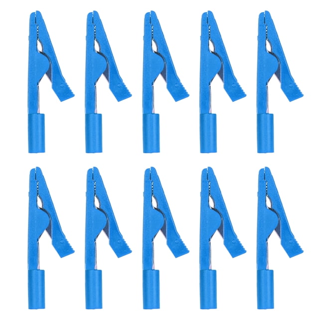 Wire Test Clip, 10PCS Battery Test Clamp 6mm Open For Ships RVs Trucks Cars Red,Black,Yellow,Blue,Green