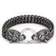 thumbnail image 1 of Pulsera de acero inoxidable para hombre con cabeza de lobo y eslabones franco con cierre de anillo de resorte, 1 of 5