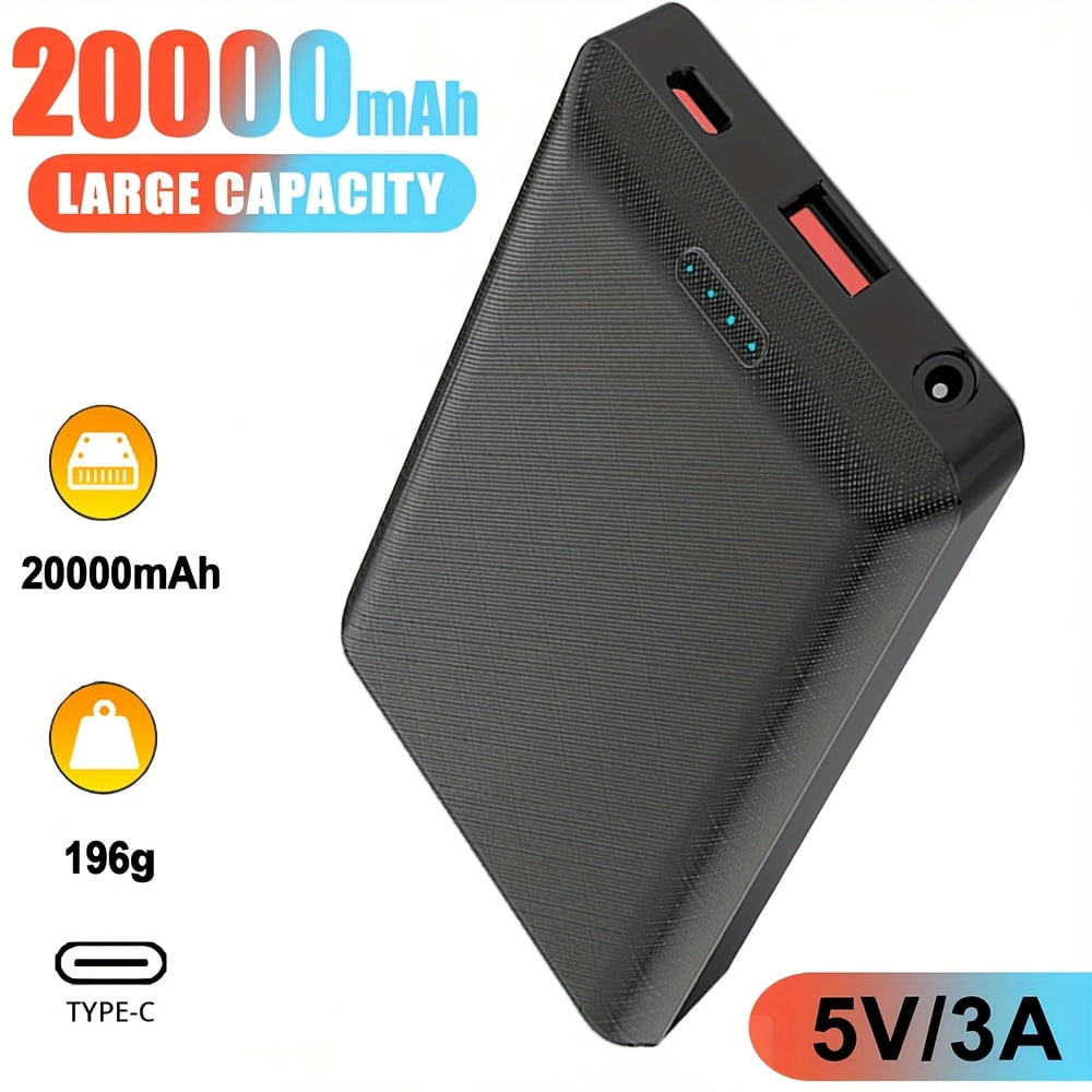 20000mAh Power Bank DC5V 3A | Portable Charger External Battery Pack for Heating Vest Jacket Scarf Gloves Electric Heating Equipment, USB Type-C Connector, Lithium Polymer Battery