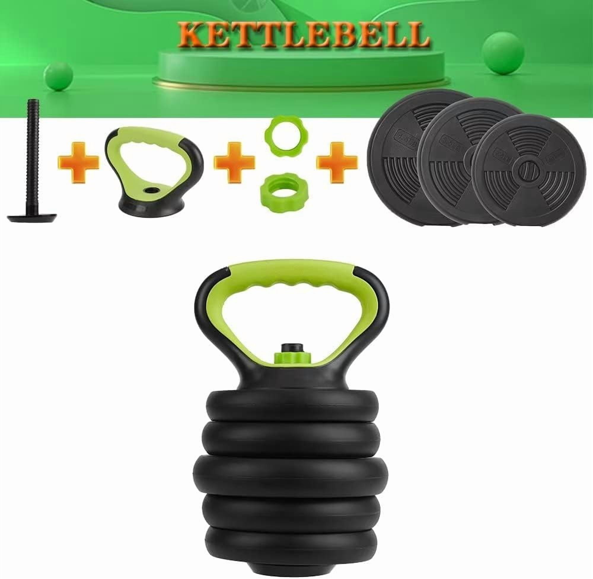 Juiluna 4 in 1 Adjustable Dumbbell Set, 44LBS Free Weight Set Used as Dumbbell, Barbell, Kettlebell and Push-up, Home Gym Fitness Workout Equipment for Men and Women black