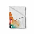 thumbnail image 2 of Saying Soft Flannel Fleece Throw Blanket, Enjoy Every Moment Words Framed by Borders on Rainbow Colors Blended Dust Cloud, Cozy Plush for Indoor and Outdoor Use, 50" x 60", Multicolor, by Ambesonne, 2 of 6