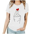 thumbnail image 2 of Yteetum Valentine Gifts Women's Valentine's Day T Shirts Oversized Crewneck Valentines Graphic Print Short Sleeve Shirt Womens Casual Solid Round Neck Plus Size Loose Fits Tee Top Summer Clothes, 2 of 6