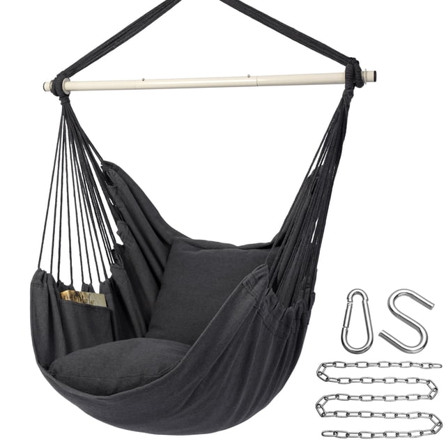 Silla Hamaca Y-STOP Columpio de Cuerda para Colgar 500 kg Gris Oscuro