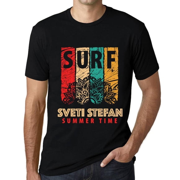 Men's Graphic T-Shirt Summer Time Surf In Sveti Stefan Eco-Friendly Limited Edition Short Sleeve Tee-Shirt Vintage Birthday Gift Novelty