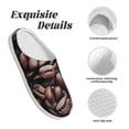thumbnail image 5 of Lsque Coffee Bean Pattern Womens Comfort Cotton on Scuff With Memory Foam and Anti-skid Sole Slipper-37/38, 5 of 7