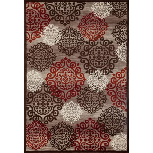 21711 Tapis d'Art 2 x 3 Pi. Collection Novi Tapis de Rêve Tissé, Brun Champignon
