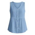 thumbnail image 4 of WEIWEN Womens Tank Tops 2026 Summer Floral Printed Adjustable Spaghetti Strap Tank Top for Women Scoop Neck Sleeveless Workout Cropped Tops Sky Blue, XXL, 4 of 5