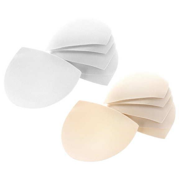 FELTECHELECTR 6 Pairs Sponge Pads Reusable for Bra Inserts White Round Cordless Design