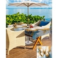 thumbnail image 5 of Boanket Outdoor Tablecloth with Umbrella Hole for Patio/Picnic/Party/Camping, Butterfly Waterproof Table Cloth Rectangle Table Cover Washable, Abstract Teal Brown Oil Painting Modern (60"x 120"), 5 of 7