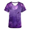 thumbnail image 5 of Fiudx Ofertas y Liquidaciones Topa de Trabajo con Bolsillo de Manga Corta y Estampado de Acción de Gracias con Cuello En V para Mujer, 5 of 5