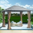 thumbnail image 4 of Mondawe 10x12 Hardtop Metal Gazebo,Heavy Duty Pergola with Mosquito Nets&Galvanized Steel,Sturdy Outdoor Canopies Tent,Suitable for Gardens,Patio,Backyard, 4 of 5