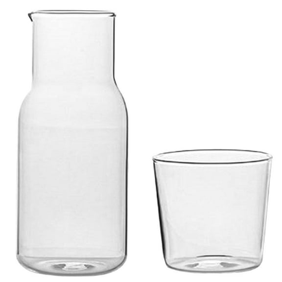1 Set Transparent Glass Carafe Multi-function Bedside Carafe Desktop Water Carafe