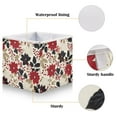 thumbnail image 3 of Foldable Fabric Storage Bin Home Cubes Clothing Organizer Bins Large Collapsible Box Basket for Home Organizer Red and Blacks Holly Leaves, 3 of 7