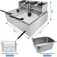 thumbnail image 6 of PRIJESSE 12L Commercial Electric Countertop Stainless Steel Deep Fryer Basket French Fry Restaurant Home 5000W, 6 of 10