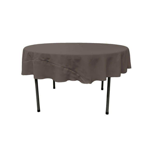 LA Linen Mantel redondo lavable de popelina de poliéster, resistente a las manchas y a las arrugas, mantel de tela de 72 pulgadas para comedor, cocina, fiesta, vacaciones, 72 pulgadas, carbón (TCpop72