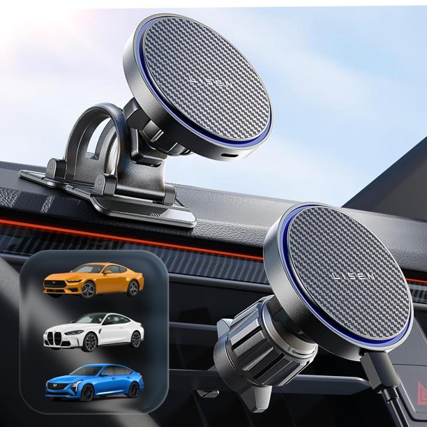Cargador para auto LISEN de 15 W con soporte magnético inalámbrico