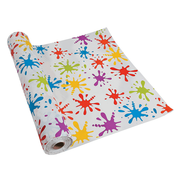 Paint Splatter Tablecloth Roll - Party Supplies - 1 Piece