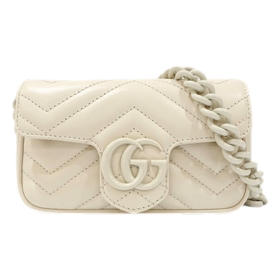 New Gucci GG Marmont Mini Belt Bag White Quilted Matelassé Leather Monochrome Waist Bag Crossbody Designer Bag Made in Italy
