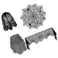 thumbnail image 1 of Black Lamp Shades 1 Set Halloween Decorations Round Cobweb Tablecloth Lace Table Runner Set, 1 of 1