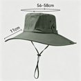 thumbnail image 3 of hotojiny Summer Wide Brim Sun Hat for Men Women Breathable Mesh Outdoor Hat Wind Resistant Drawstring Cap for Fishing Hiking, 3 of 6