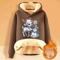 thumbnail image 3 of Christmas Cute Reindeer Hoodies for Women 2025 Long Sleeve Heavyweight Hooded Sweatshirt Pullover Tops, 3 of 4