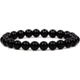 thumbnail image 1 of Bracelet Extensible en Perles Rondes 8Mm Semi-Précieuses Fait Main 7 Pouces Unisexe, 1 of 5