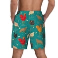 thumbnail image 2 of Lsque Mens Swim Trunks Cute Hens And Rooster Pattern - Bathing Suit Compression Liner - Beach Swim Shorts Swimwear - (S-3XL) - Stretch Quick Dry -Medium, 2 of 9