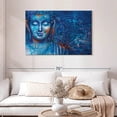 thumbnail image 2 of Elephant Stock Stained Blue Buddha Wall Art - Horizontal Canvas Wall Art - Living Room Wall Decor - People Canvas - Blue And Orange Decor - 45" x 30", 2 of 8