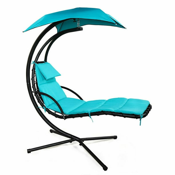 Amazingforless Hanging Curved Chaise Lounge Hammock Chair Swing Lounger with Cushion for