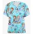 thumbnail image 3 of Camiseta de uniforme de enfermera con cuello en V para mujer, blusa de moda coreana de Disney para mujer, camiseta de bolsillo 2023 para mujer Yk2, 3 of 4
