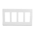 thumbnail image 1 of Placa de pared Leviton 80312-SW Decora Plus de 4 elementos sin tornillos, color blanco, 1 of 1