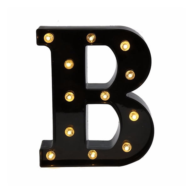 Eyfqtcs Letras Led Luces Nocturnas Alfabeto Símbolo Signo Lámpara Hogar Boda Decoración (B)