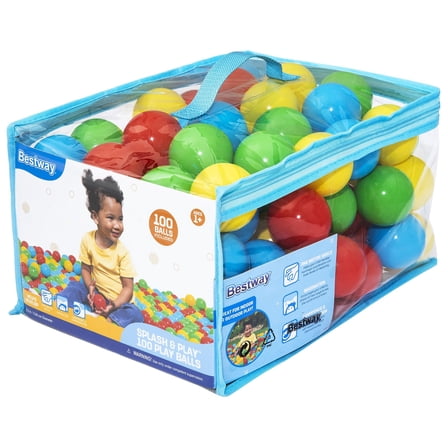 Bestway: Splash & Play: 100 Balls - 2.3", Bright Colors, Kids Toy Balls For Pits-Kiddie Pools-Bounce Houses-Games, Puncture Resistant, Indoor-Outdoor